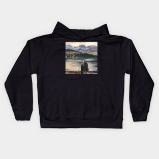 Love at the Lake in the Mountains Kids Hoodie